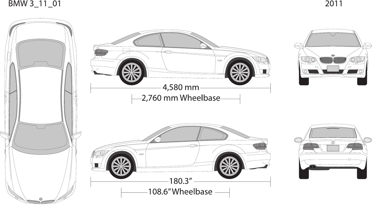 2011 BMW 3 vector wrap template, Design-Ready PDF - GravBase