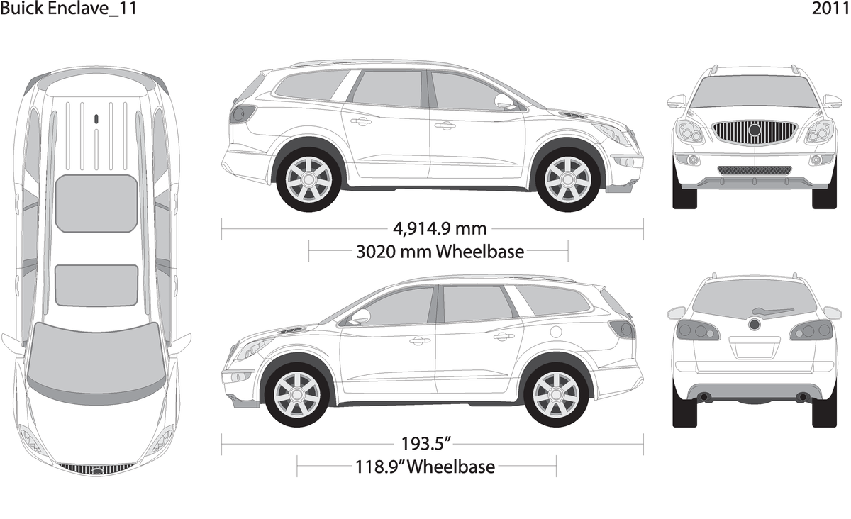 2011 Buick Enclave V11 Vehicle Wrap Template