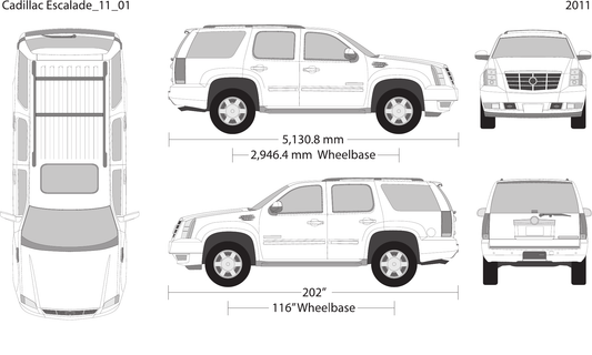 2011 Cadillac Escalade Vector Wrap Template - GravBase