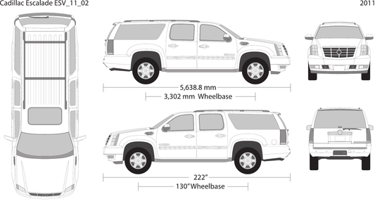 2011 Cadillac Escalade Vector Wrap Template - GravBase