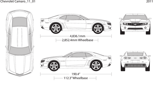 2011 Chevy Camaro Vector Wrap Template - GravBase