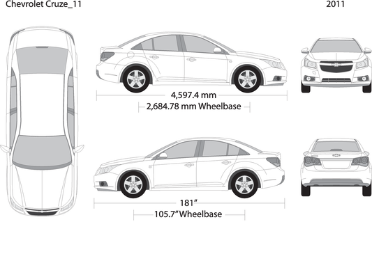 2011 Chevy Cruze V11 Vehicle Wrap Template
