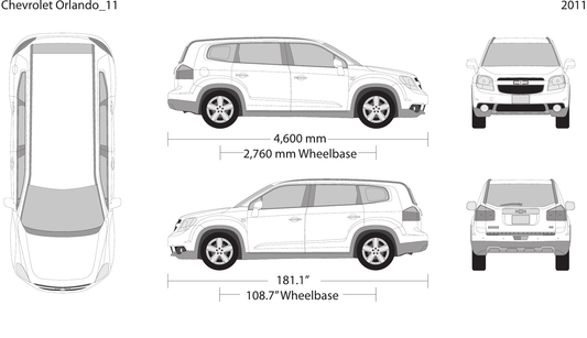 2011 Chevy Orlando vector wrap template, Design-Ready PDF - GravBase