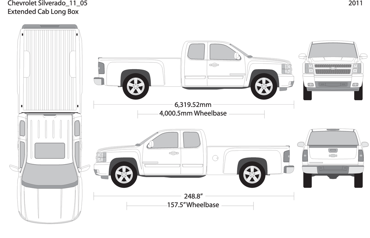 2011 Chevy Silverado 1500 V05 Vehicle Wrap Template