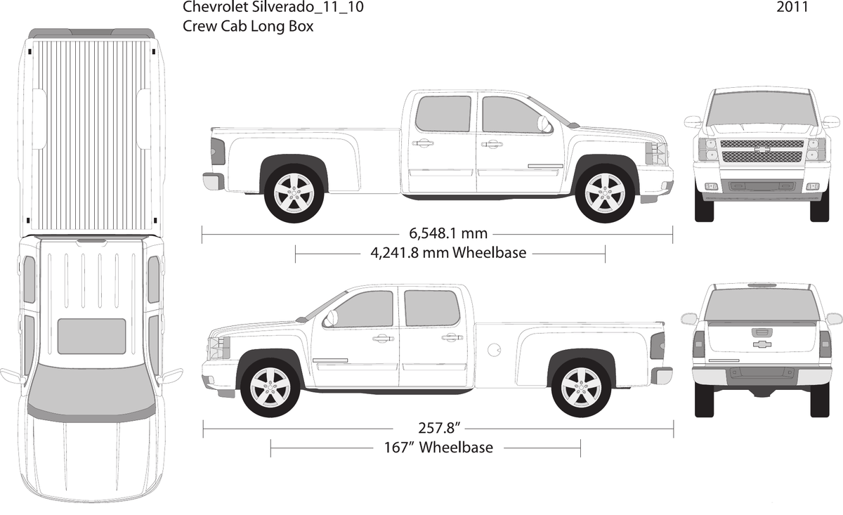 2011 Chevy Silverado 1500 vector wrap template V10, Design-Ready PDF - GravBase