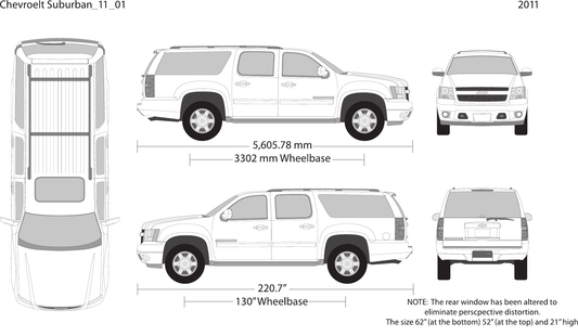2011 Chevy Suburban Vector Wrap Template - GravBase