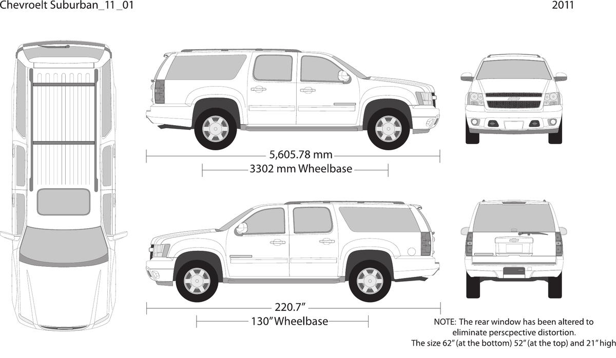 2011 Chevy Suburban vector wrap template, Design-Ready PDF - GravBase