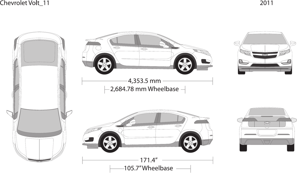 2011 Chevy Volt vector wrap template, Design-Ready PDF - GravBase