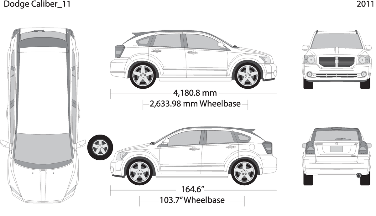 2011 Dodge Caliber V11 Vehicle Wrap Template
