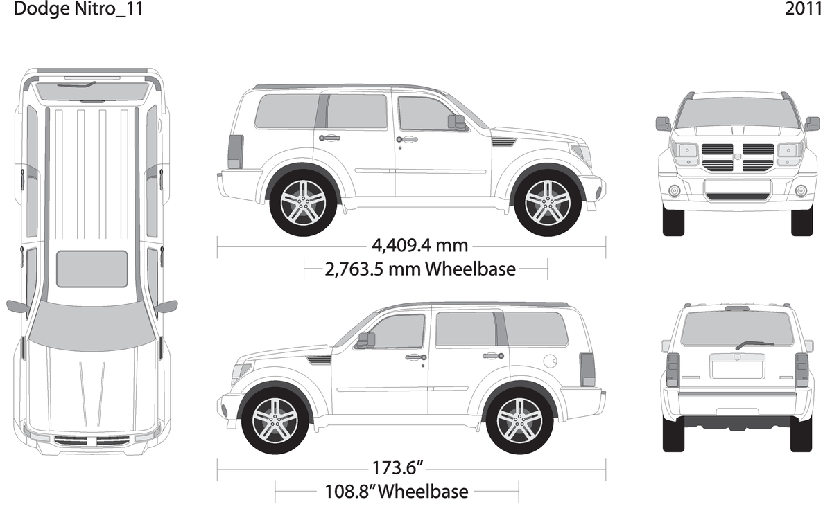 2011 Dodge Nitro V11 Vehicle Wrap Template