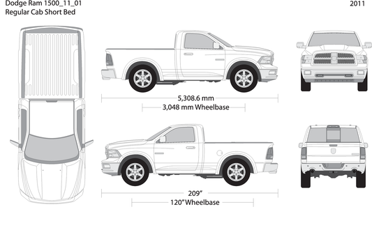2011 Dodge Ram 1500 V01 Vehicle Wrap Template