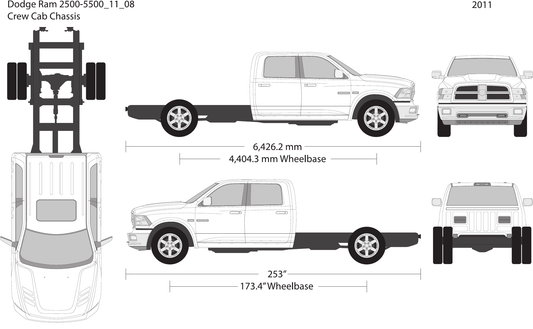 2011 Dodge Ram 2500_3500 Vector Wrap Template - GravBase
