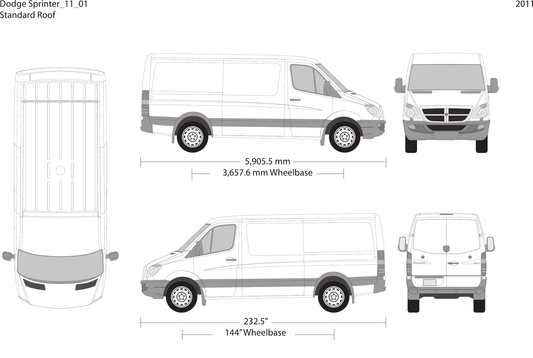 2011 Dodge Sprinter vector wrap template V01, Design-Ready PDF - GravBase