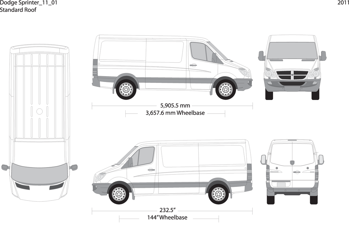 2011 Dodge Sprinter V01 Vehicle Wrap Template