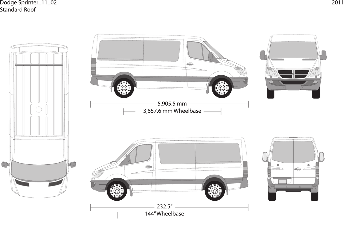 2011 Dodge Sprinter vector wrap template V02, Design-Ready PDF - GravBase