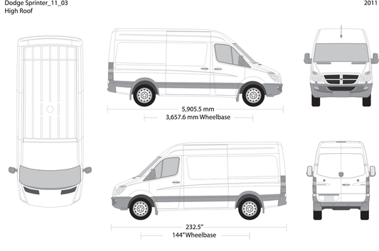 2011 Dodge Sprinter V03 Vehicle Wrap Template