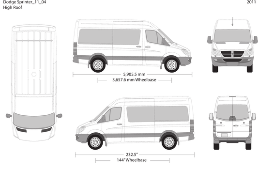 2011 Dodge Sprinter vector wrap template V04, Design-Ready PDF - GravBase
