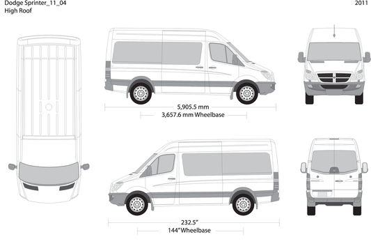 2011 Dodge Sprinter V04 Vehicle Wrap Template