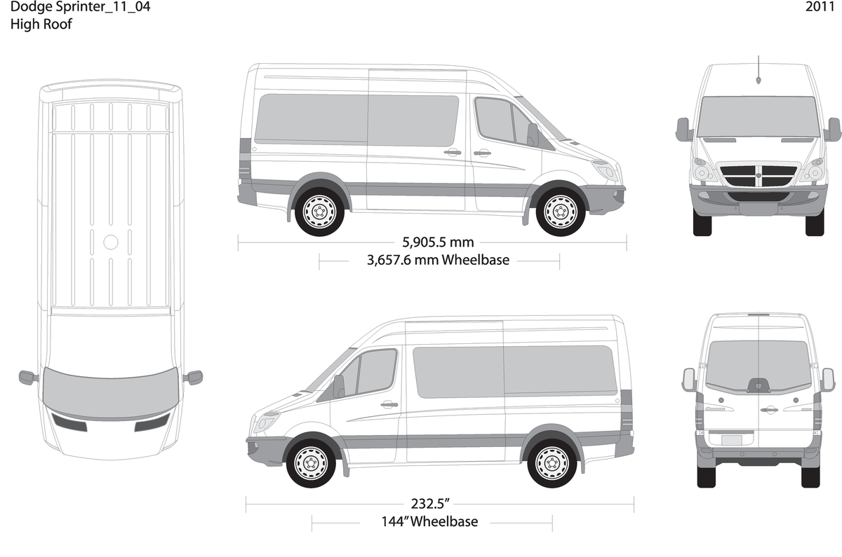 2011 Dodge Sprinter V04 Vehicle Wrap Template