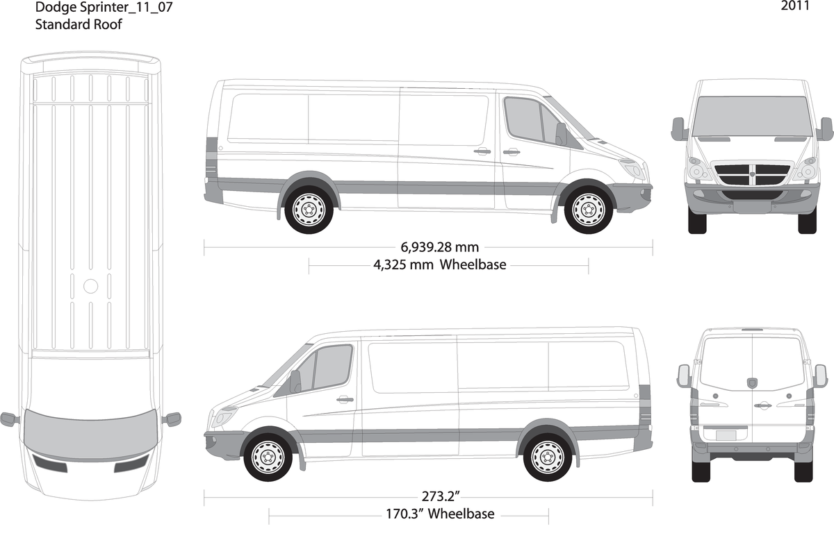 2011 Dodge Sprinter V07 Vehicle Wrap Template