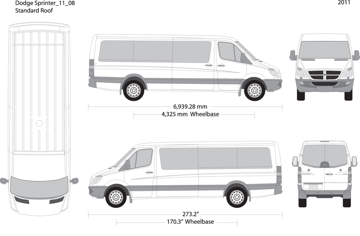 2011 Dodge Sprinter V08 Vehicle Wrap Template