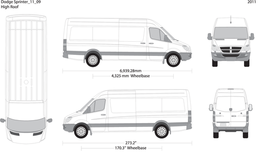 2011 Dodge Sprinter V09 Vehicle Wrap Template