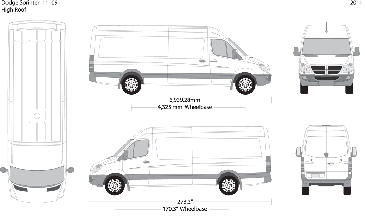 2011 Dodge Sprinter V09 Vehicle Wrap Template