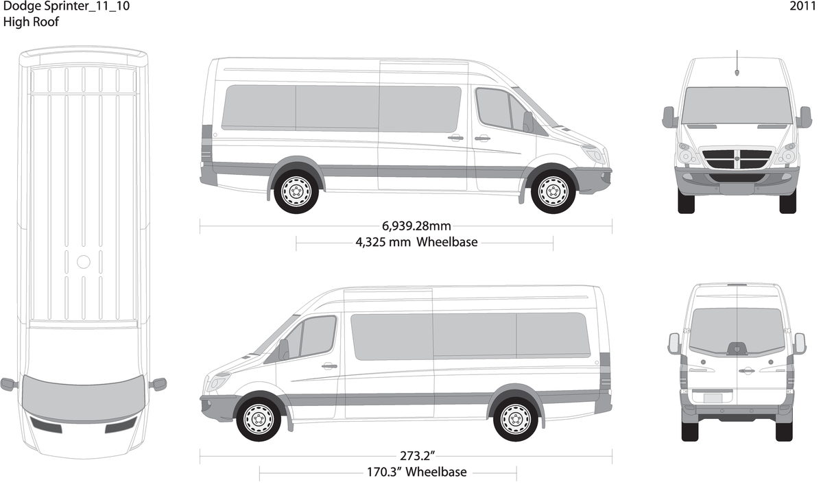 2011 Dodge Sprinter V10 Vehicle Wrap Template