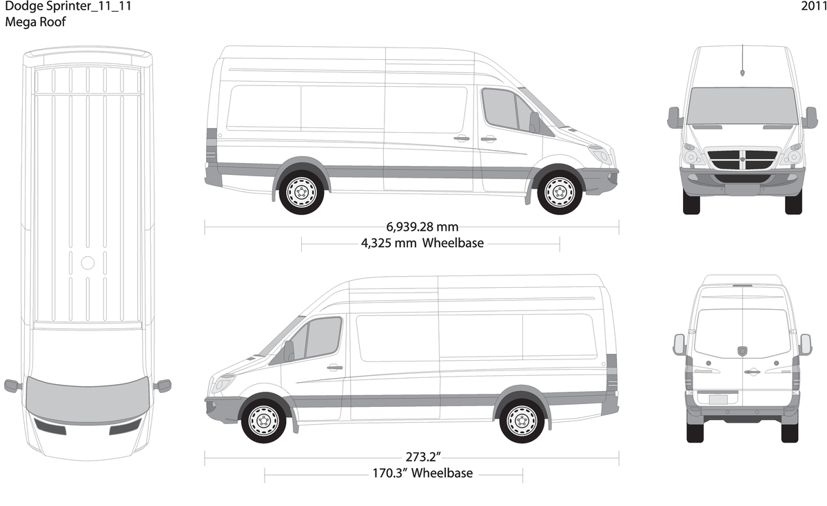 2011 Dodge Sprinter V11 Vehicle Wrap Template