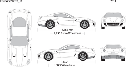 2011 Ferrari 599 Gtb V11 Vehicle Wrap Template