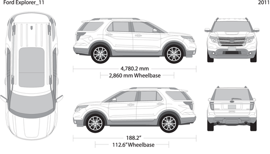 2011 Ford Explorer V11 Vehicle Wrap Template