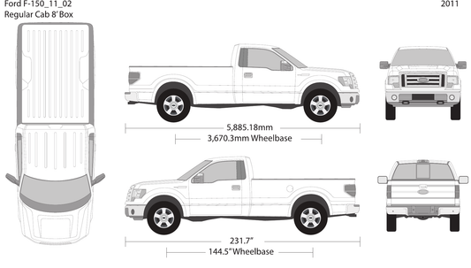 2011 Ford F-150 Vector Wrap Template - GravBase