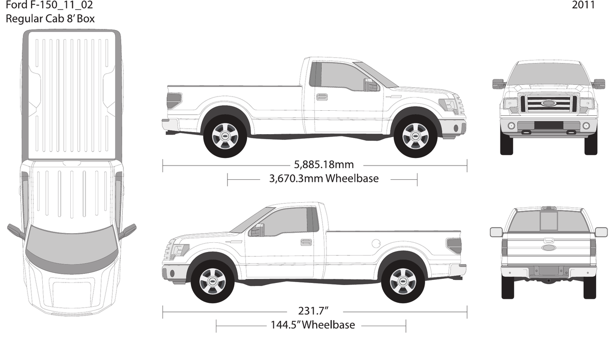 2011 Ford F-150 vector wrap template V02, Design-Ready PDF - GravBase