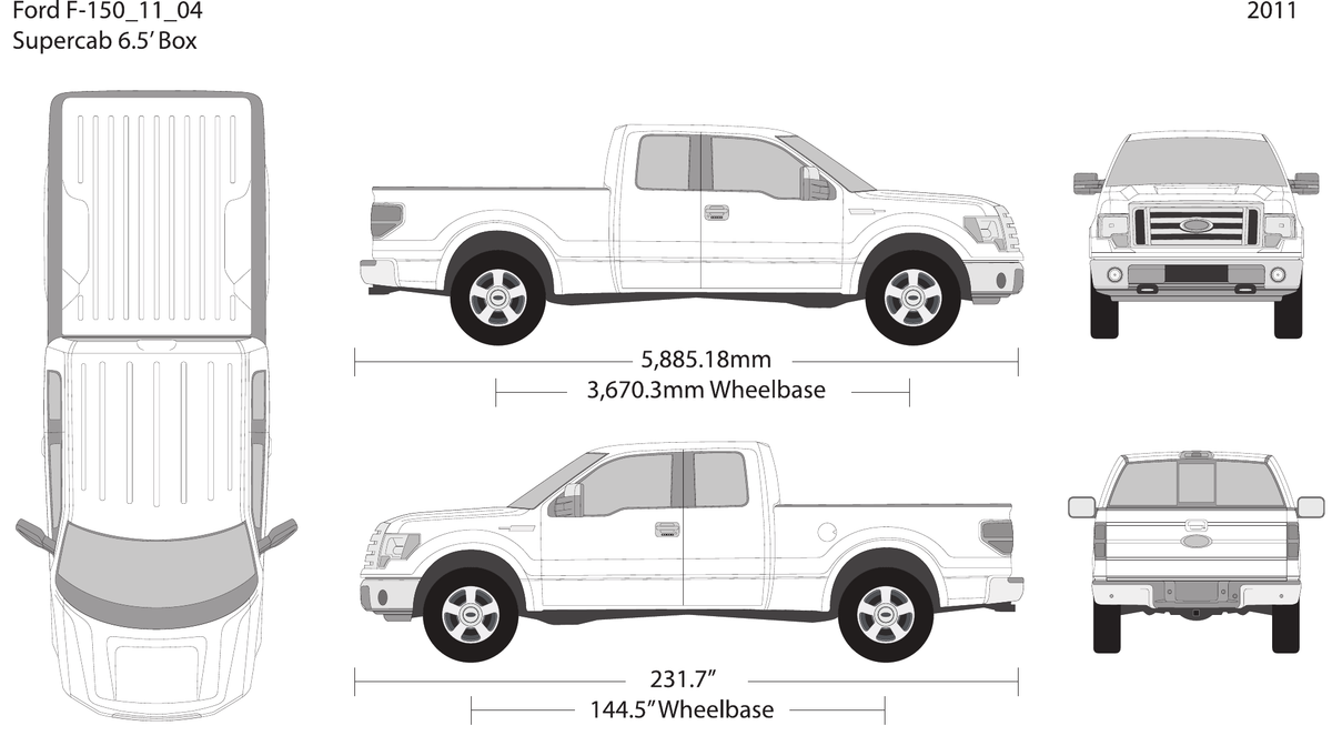 2011 Ford F-150 vector wrap template V04, Design-Ready PDF - GravBase