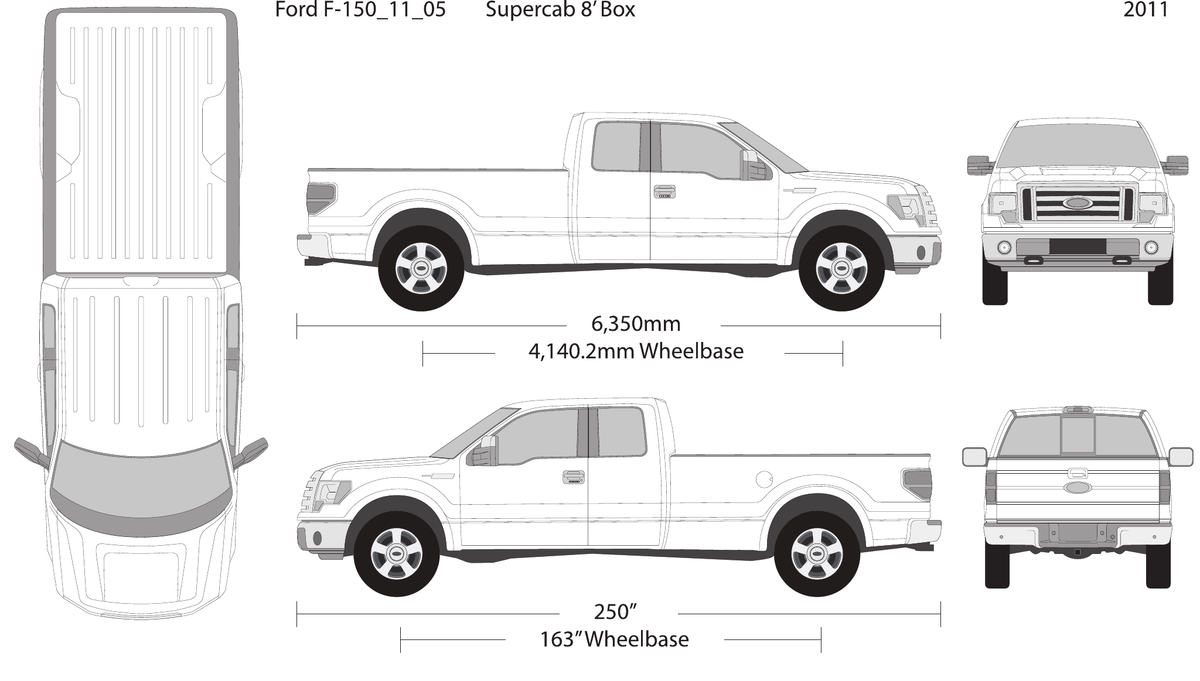 2011 Ford F-150 vector wrap template V05, Design-Ready PDF - GravBase