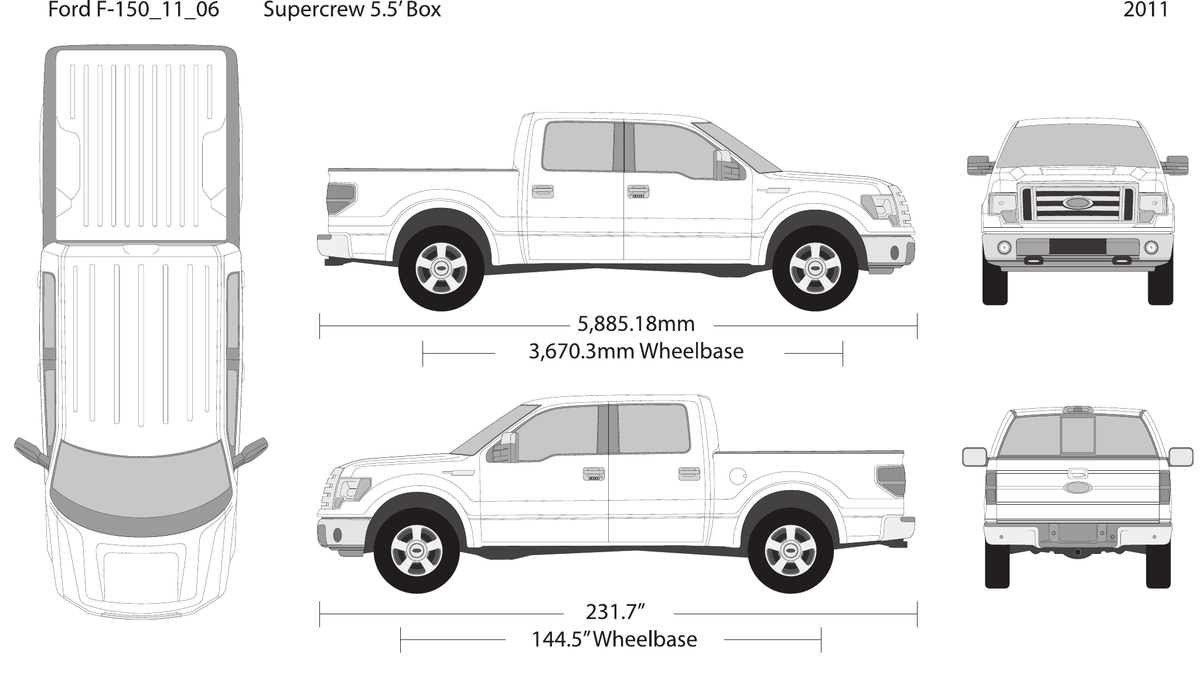 2011 Ford F-150 vector wrap template V06, Design-Ready PDF - GravBase