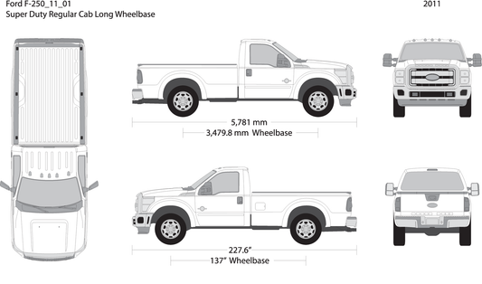2011 Ford F 250 V01 Vehicle Wrap Template