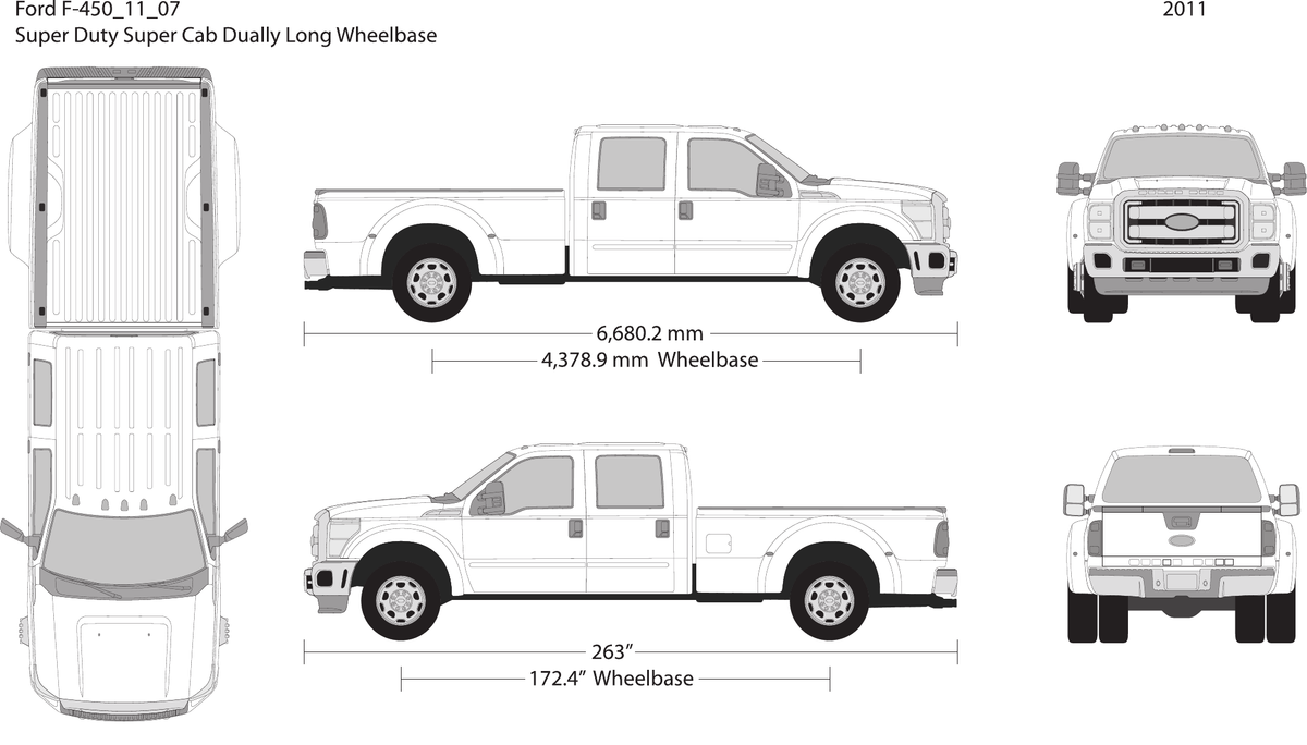 2011 Ford F-450 vector wrap template V07, Design-Ready PDF - GravBase