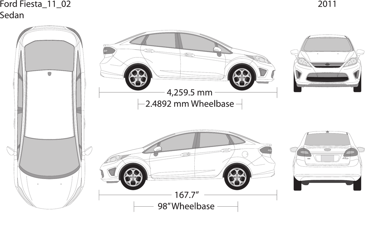 2011 Ford Fiesta vector wrap template V02, Design-Ready PDF - GravBase