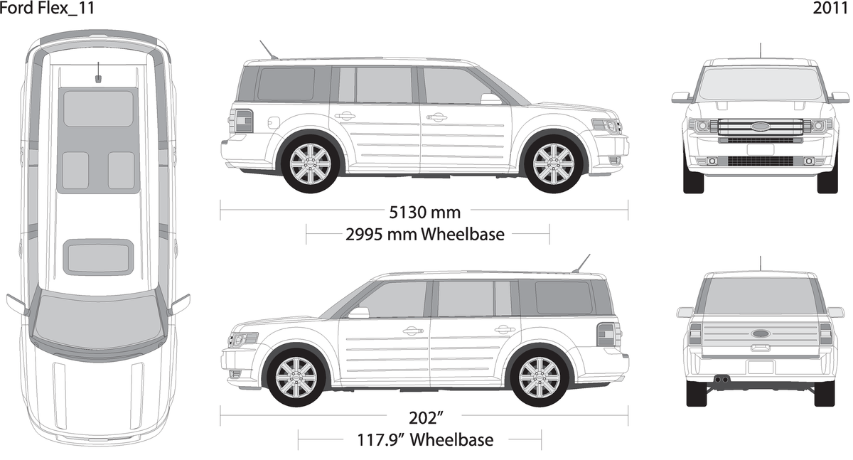 2011 Ford Flex V11 Vehicle Wrap Template