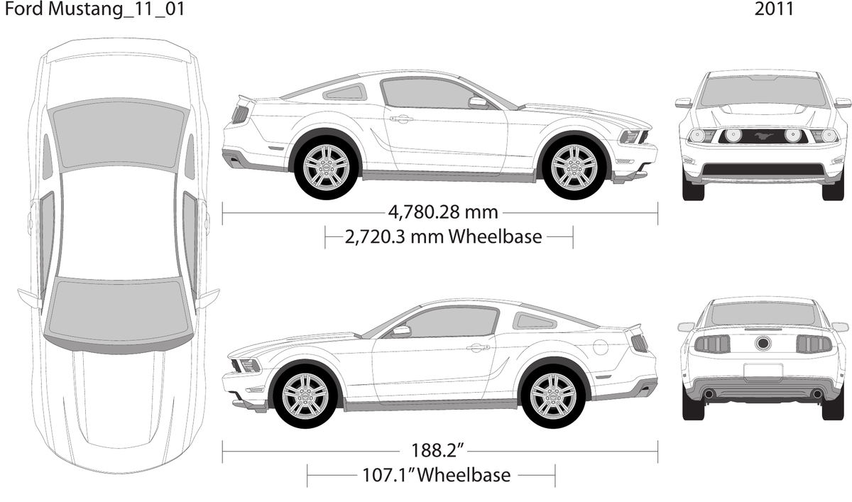 2011 Ford Mustang vector wrap template V01, Design-Ready PDF - GravBase