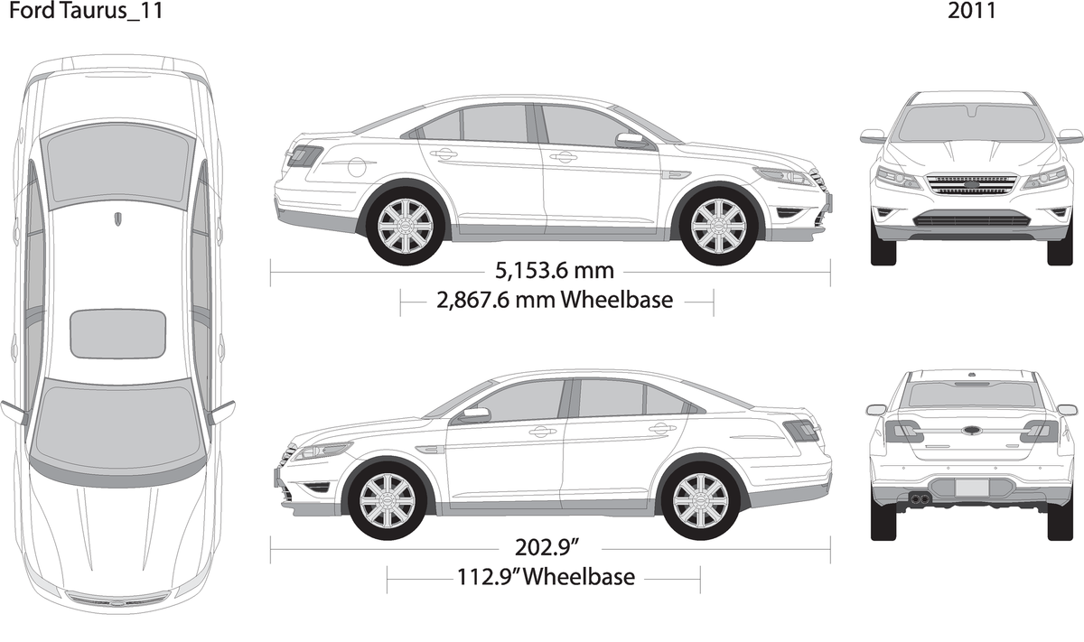 2011 Ford Taurus V11 Vehicle Wrap Template