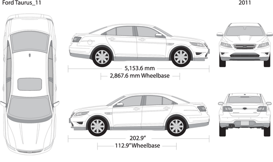 2011 Ford Taurus V11 Vehicle Wrap Template