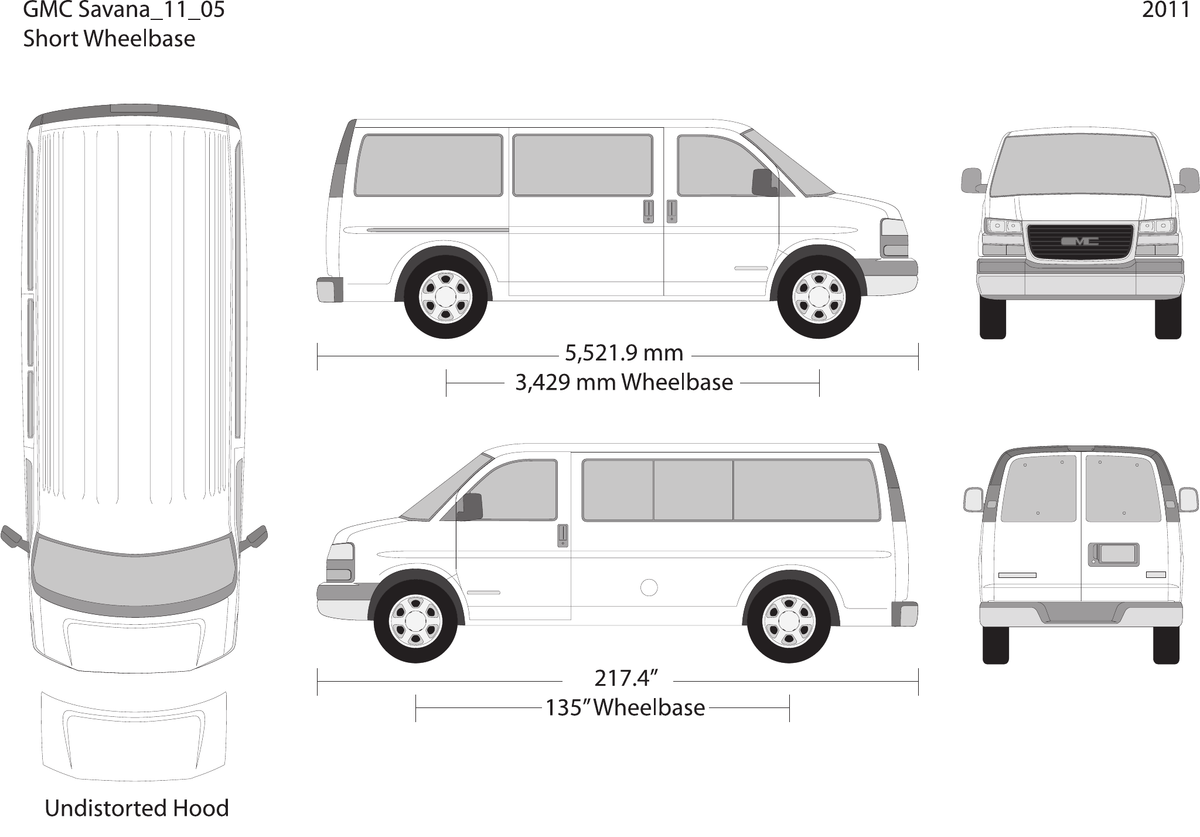 2011 GMC Savana vector wrap template V05, Design-Ready PDF - GravBase