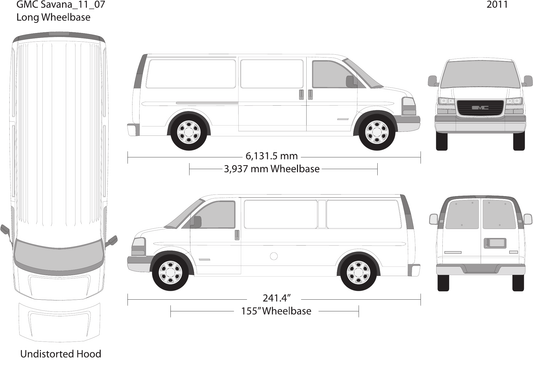 2011 GMC Savana vector wrap template V07, Design-Ready PDF - GravBase