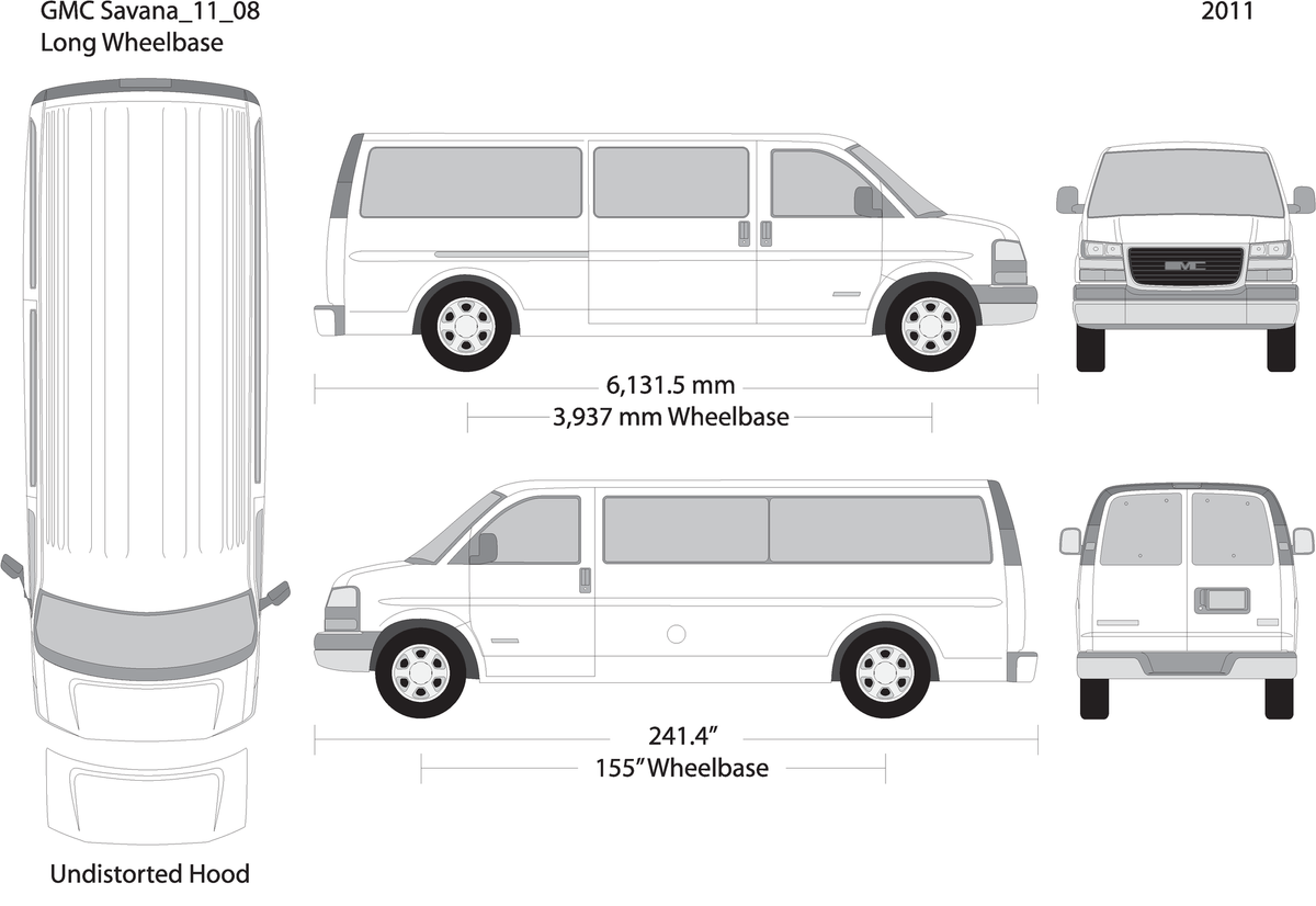 2011 Gmc Savana V08 Vehicle Wrap Template