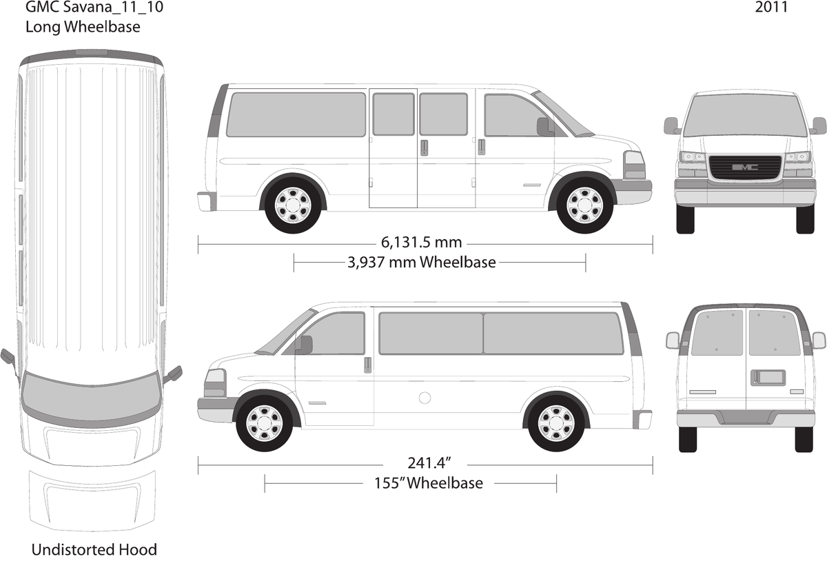 2011 GMC Savana vector wrap template V10, Design-Ready PDF - GravBase