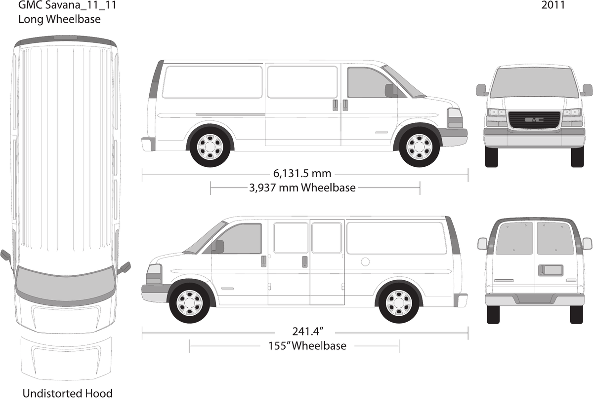 2011 GMC Savana vector wrap template V11, Design-Ready PDF - GravBase
