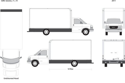 2011 Gmc Savana V14 Vehicle Wrap Template