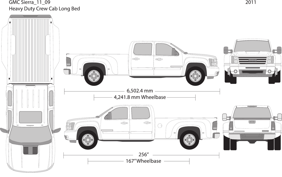 2011 GMC Sierra 2500-3500 HD vector wrap template V09, Design-Ready PDF - GravBase